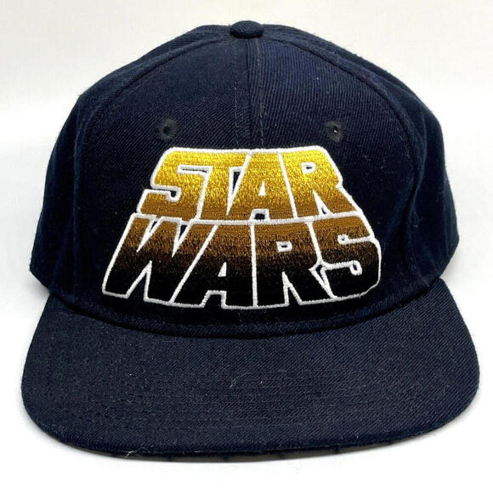Star Wars‎ Embroidered Black Snap Back Hat NEVER WORN Flat Bill Lucas Film